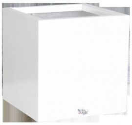 Vierkante plantenbak `Bologna`. Afmeting: L60 x B60 x H60 cm. Kleur: Shiny White