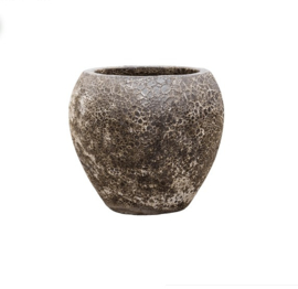 Keramiek plantenbak gemeleerd black lava Ø54 x H50 cm