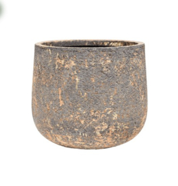 Ronde plantenbak 'Andes Cone' | Ø44 x H36 cm | Gemêleerd bruin | Weerbestendig voor binnen en buiten