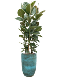 Keramiek plantenbak  'Coco' turquoise geglazuurd Ø41xH63 cm