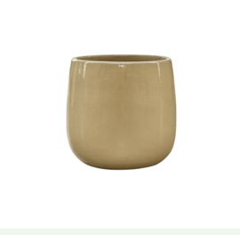 Keramiek plantenbak 'Illy' hoogglans cremewit  Ø56 x H56 cm