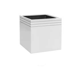 Design plantenbak 'Aston' L 48 x B 48 x H 48 cm (inclusief wielplateau en inzetbak)