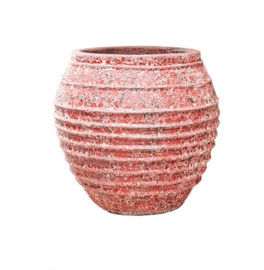 Keramiek plantenbak gemeleerd red lava Ø80 x H85 cm
