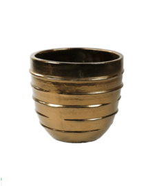 Keramiek plantenbak 'Anne-Belle'  glanzend goud Ø44 x H40 cm