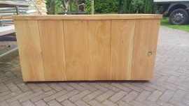 Sada Kinderachtig Kijker Douglas plantenbak incl. verzonken wielen, afmetingen 120x46x60 cm (Zinken  omlijsting bovenrand: Geen zinken omlijsting bovenrand) | Steigerhout & Douglas  plantenbakken rechthoekig | grote plantenbak