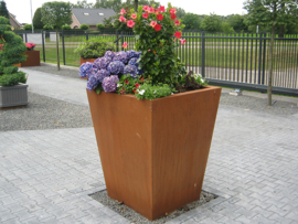 Cortenstaal plantenbak taps 'Fortis' 60x60x80 cm
