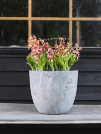 Duurzame composiet plantenbak 'Stone Art' | Gerecyclede plantenbak Ø 55 x H 45 cm