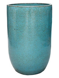 Keramiek plantenbak  'Orsina' turquoise geglazuurd Ø52xH79 cm