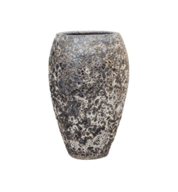 Keramiek plantenbak gemeleerd black lava Ø45 x H75 cm
