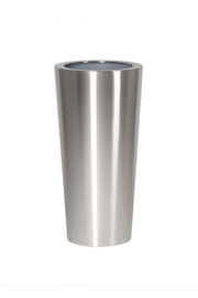 RVS plantenbak, conische vorm 'Panache Plus' op ring  | brede bovenrand Ø48 x H99cm
