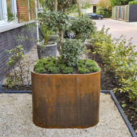 CorTenstaal design plantenbak rond 'Zeral' 100 x 100 x 80