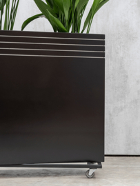 Design plantenbak 'Aston' L 74 x B 38 x H 75 cm (inclusief wielplateau en inzetbak)