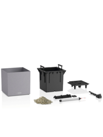 Stonelook plantenbak Graphite met verlichting + bewateringssysteem 40x40x41 cm