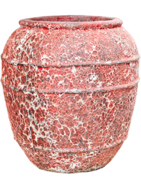 Keramiek plantenbak gemeleerd red lava Ø80 x H73 cm
