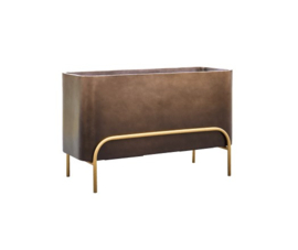 Kunststof plantenbak op poten 'Gambe' L 82 x B 34 x H 51 cm | Coffee