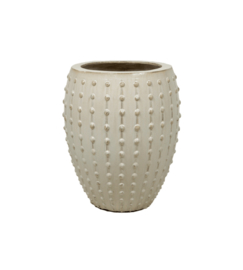 Keramiek plantenbak  'Lucia' creme Ø44 x H55 cm