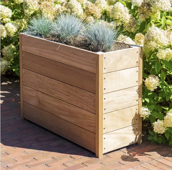 Hardhouten plantenbak `Santa Cruz` 250 x 50 x 57.4 cm