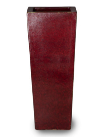 Keramiek plantenbak 'Umi'   glazuurlaag rood  L36 x B36 x H90 cm