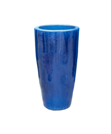 Keramiek plantenbak  'Vico' blauw geglazuurd D41xH69 cm
