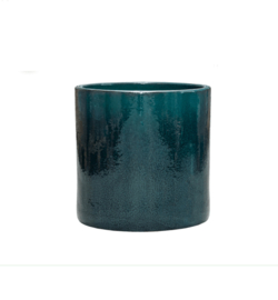Keramiek plantenbak 'Florine' Petrol Green hoogglans  Ø50 x H50 cm