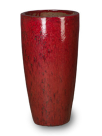 Keramiek plantenbak 'Umi' glazuurlaag rood  Ø36 x H70 cm