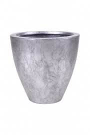 Ronde plantenbak `Treasure`. Afmeting:  H60 x Ø60 cm. Kleur: Old Silver