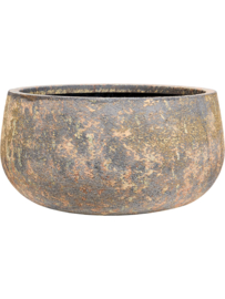 Ronde plantenbak 'Andes Bowl' | Ø75 x H37 cm | Gemêleerd bruin | Weerbestendig voor binnen en buiten