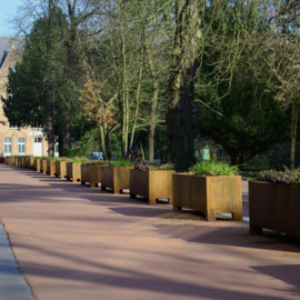 Cortenstaal plantenbak rechthoek 'Premium' op poten 200 x 40 x 80 cm