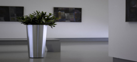 RVS plantenbak, conische vorm 'Panache' op ring Ø48 x H59cm