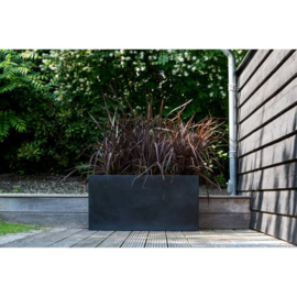 Rechthoekige Fiberstone plantenbak  L120 x B45 x H60 Kleur: Stone Black