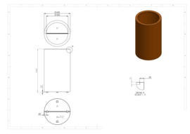 CorTenstaal plantenbak `Arrondi` Ø60 x H100 cm