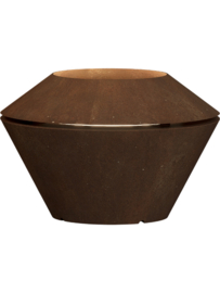 Cortenstaal design plantenbak 'Oyster' met verlichting Ø115 x H75 cm