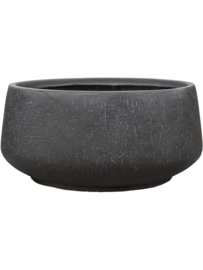 Ronde Fiberclay plantenbak 'Rainfall' | kleur: Antraciet | Ø 44 x H 19 cm