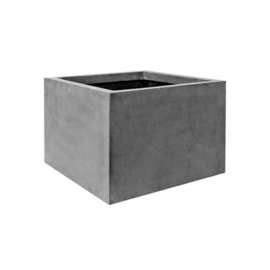 Vierkante stonelook plantenbak `Michigan` Afmeting: L110 x B110 x H70 | Kleur: Grey Stonelook