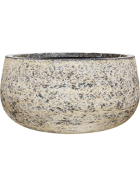 Ronde plantenbak 'Andes Bowl' | Ø62 x H30 cm | Gemêleerd wit | Weerbestendig voor binnen en buiten