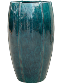 Keramiek plantenbak  'Felice' ocean blue geglazuurd Ø43xH74 cm