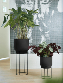 Elegante ronde kunststof bloempot 'Giorgia' op pootjes H69xØ29.5 cm