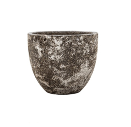 Keramiek plantenbak gemeleerd black lava Ø55 x H48 cm
