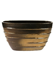 Keramiek plantenbak  'Umi'  glanzend goud L90 x B35 x H50 cm