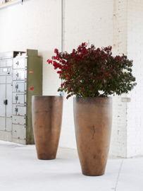 Keramiek plantenbak  'Verla' goudkleurig Ø41 x H69 cm