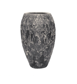 Keramiek plantenbak gemeleerd black lava Ø57 x H95 cm