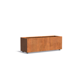 CorTenstaal plantenbak op wielen 'Premium' 150x50x50 cm