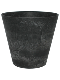 Duurzame composiet plantenbak taps toelopend 'Stone Art' | Gerecyclede plantenbak Ø 43 x H 39 cm
