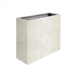 Stonelook plantenbak op wielen 'Byron' | antiek wit L 80 x B 30 x H 68 cm