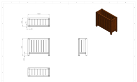 Hardhouten plantenbak 'Santa Monica' 100 x 40 x 80 cm