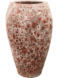 Keramiek plantenbak gemeleerd red lava Ø45 x H75 cm