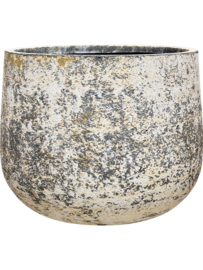 Ronde plantenbak 'Andes Cone' | Ø65 x H50 cm | Gemêleerd wit | Weerbestendig voor binnen en buiten