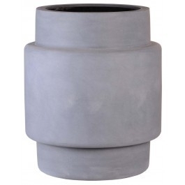 Ronde Fiberstone plantenbak 'Philly' Small  Ø40 x H50 cm | Kleur: Grey