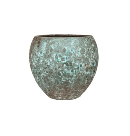 Keramiek plantenbak gemeleerd jade lava Ø60 x H55 cm