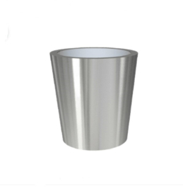 RVS plantenbak, conische vorm 'Panache Plus' op ring | brede bovenrand Ø48 x H50cm